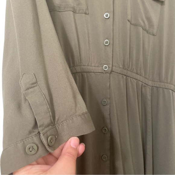 Torrid Olive Green Button-Up Shirt Dress  Size 3x - Picture 3 of 5
